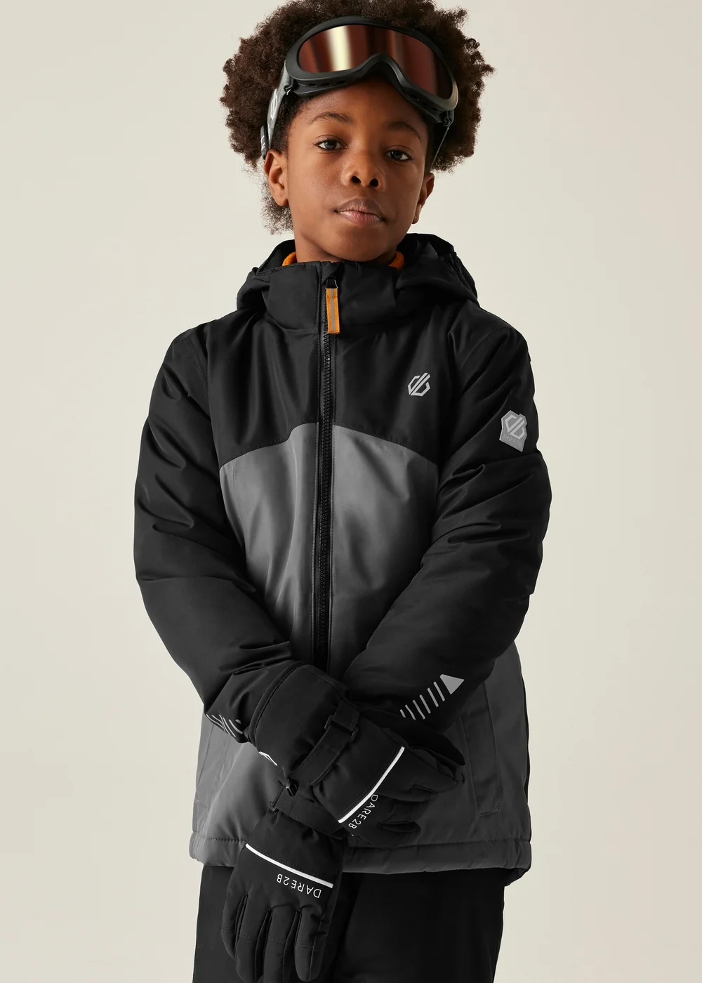 Dare2B Black/Grey Kids' Impose V Waterproof Insulated Jacket (3-16yrs) - Age 5-6 Years Image 1