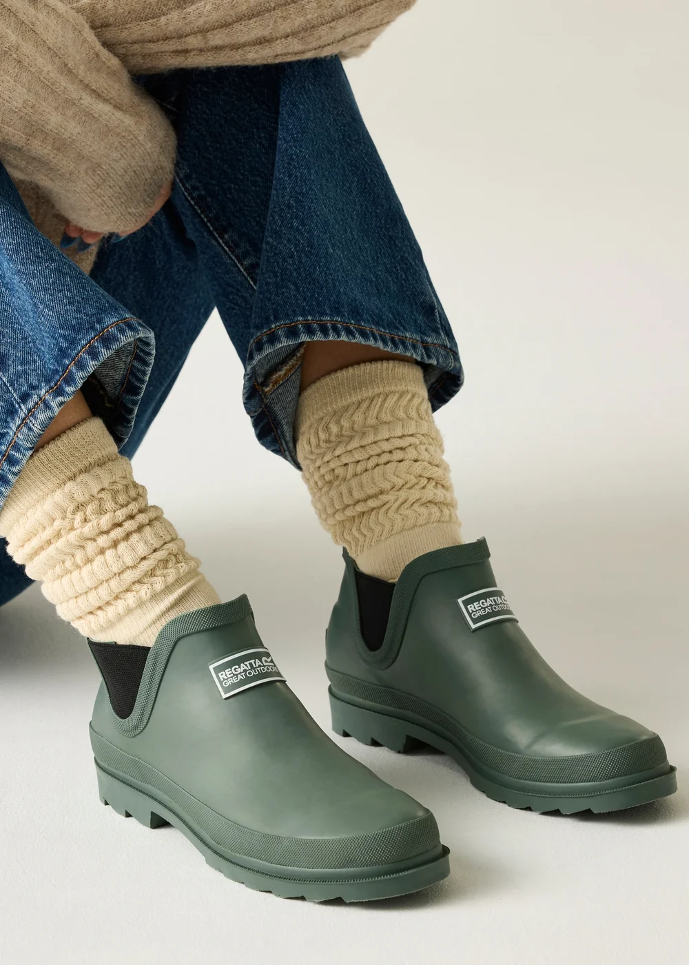 Regatta Dark Green Harper EVA Cushioned Wellies - Size 3 Image 1