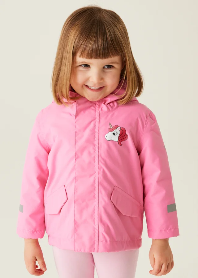 Regatta Pink Multi Kids' Animal Rainy Day Waterproof Insulated Jacket (6-72 months)