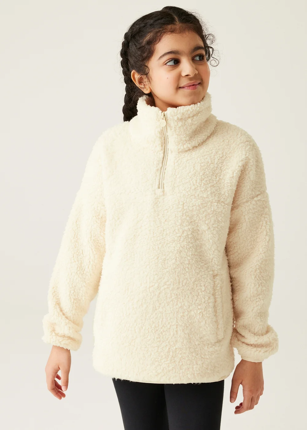 Regatta White Kids' Kaliza Half Zip Stretch Fleece (3-16yrs) - Age 5-6 Years Image 1