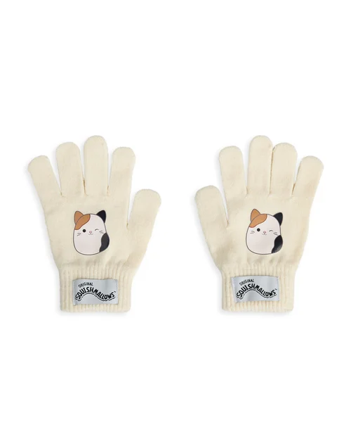 Squishmallows Girls Beige Cam The Cat Beanie & Gloves Set - One Size Image 2