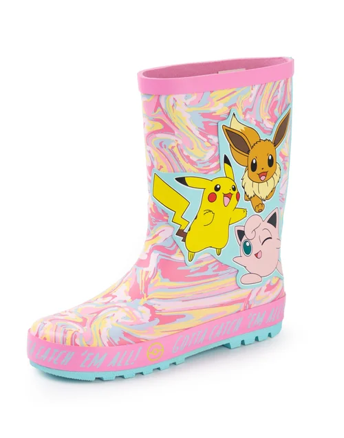 Pokemon Girls Multi Character Wellington Boots Without Handles (10 Younger - 3 Older) - 11 Infants Image 1