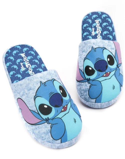 Disney Blue Lilo & Stitch Mule Slippers - Size 5-6 Image 1