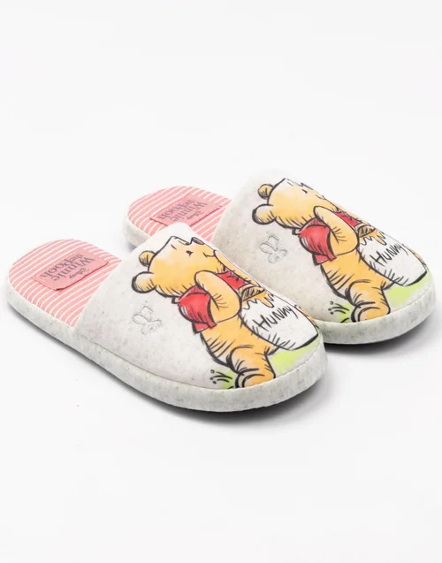 Disney Grey Winnie The Pooh Mule Slippers - Size 3-4 Image 2