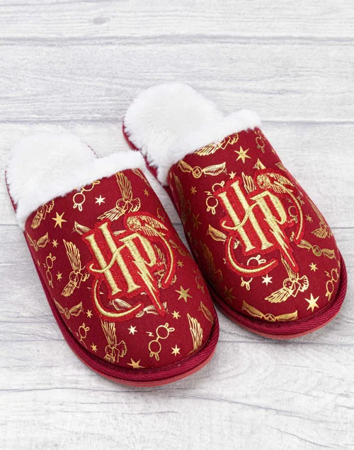 Harry Potter Red Logo Mule Slippers - Size 5-6 Image 3