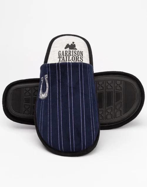 Vanilla Underground Peaky Blinders Adults Icons Mule Blue Slippers - 11-12 Image 2