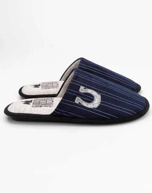 Vanilla Underground Peaky Blinders Adults Icons Mule Blue Slippers - 11-12 Image 4