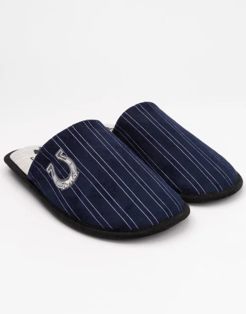 Vanilla Underground Peaky Blinders Adults Icons Mule Blue Slippers - 11-12 Image 3