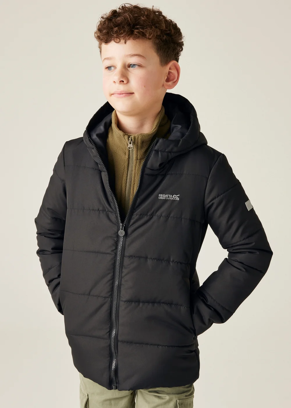 Regatta Black Kids' Halkner Reflective Jacket (3-16yrs) - 096 Image 1