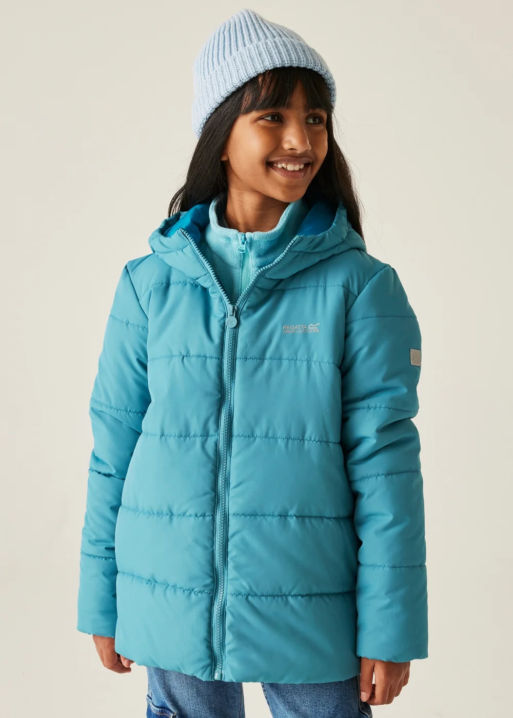 Regatta Light Blue Kids' Halkner Reflective Jacket (3-16yrs) - 097 Image 1