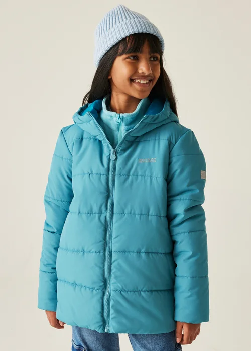 Regatta Light Blue Kids' Halkner Reflective Jacket (3-16yrs) - 097 Image 1