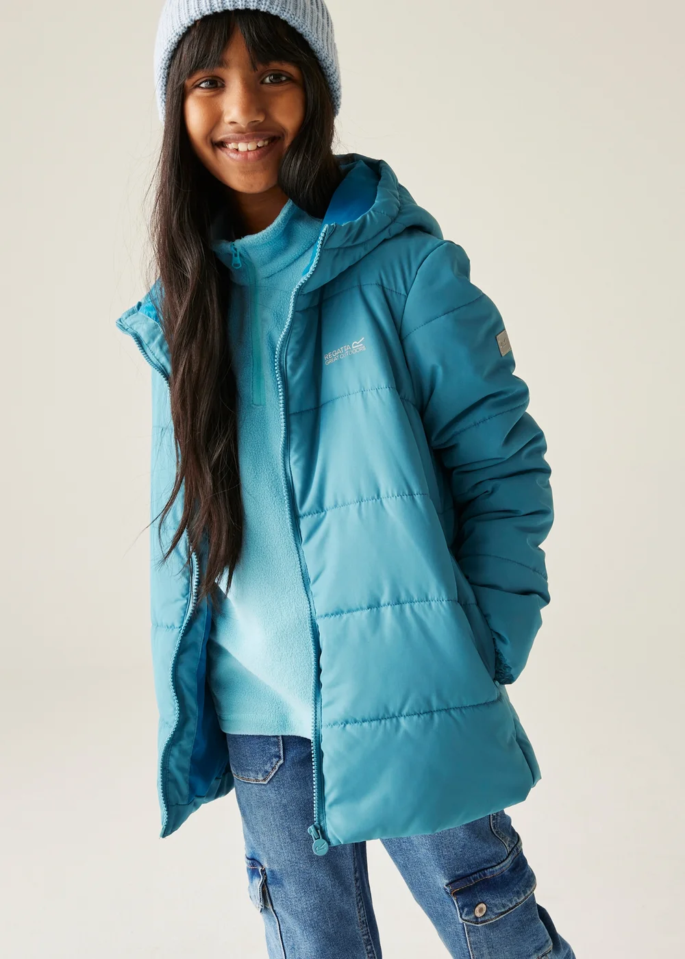 Regatta Light Blue Kids' Halkner Reflective Jacket (3-16yrs) - 3-4 Yrs Image 5