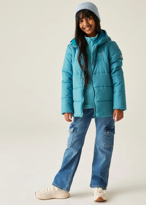 Regatta Light Blue Kids' Halkner Reflective Jacket (3-16yrs) - 097 Image 3