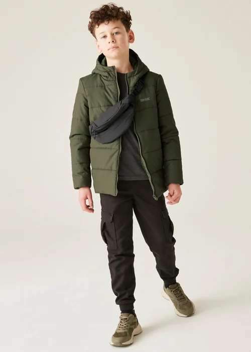 Regatta Forest Green Kids' Halkner Reflective Jacket (3-16yrs) - Age 3-4 Years Image 3