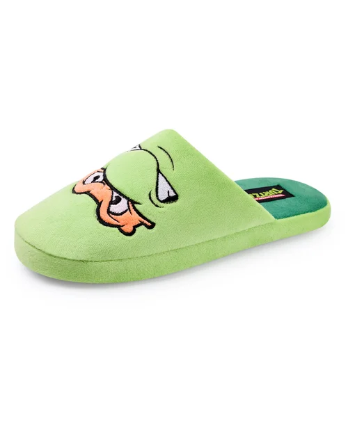 Teenage Mutant Ninja Turtles Green Character Face Mule Slippers - Size 11-12 Image 3