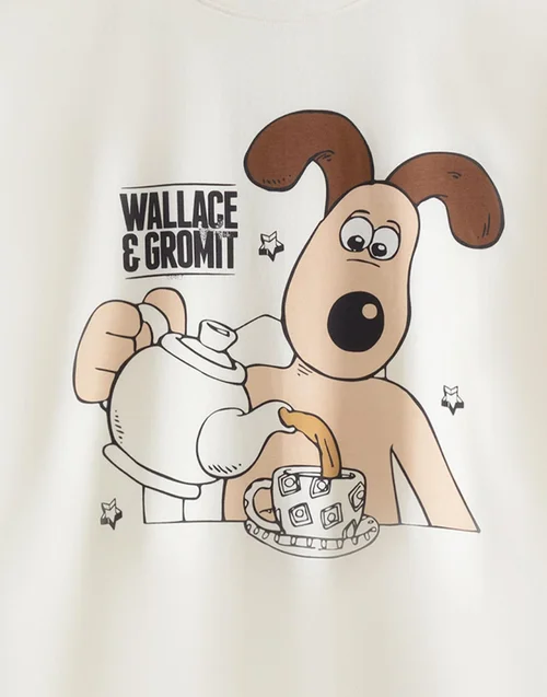 Wallace And Gromit Off-White Tea Time Pyjama Set - XL Image 3