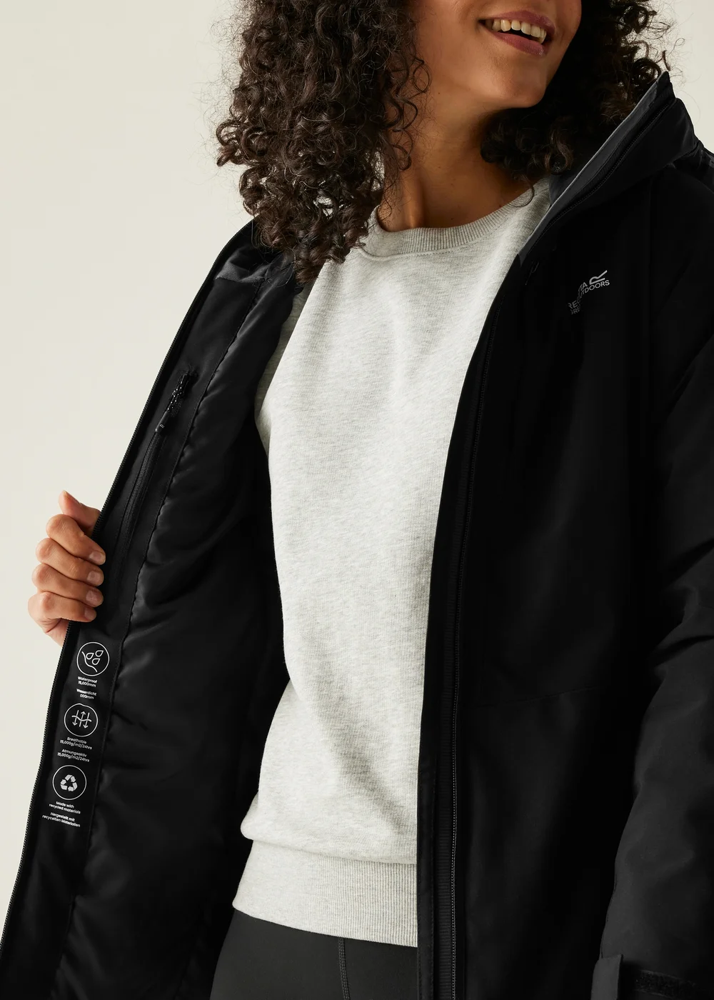 Regatta Black Highton Stretch Padded Waterproof Jacket - 16 Image 4