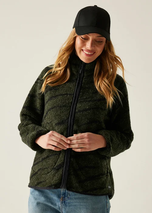 Regatta Khaki Black Abstract Print Frankie Borg Full Zip Fleece - 20 Image 1