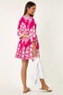 Roman Fuchsia Floral Button Smock Dress - 12 Image 3