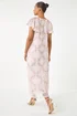 Roman Light Pink Floral Frill Flutter Sleeve Dress - 16 Image 3