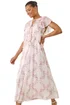 Roman Light Pink Floral Frill Flutter Sleeve Dress - 16 Image 1
