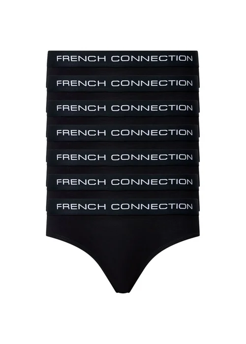 French Connection Black Cotton Ladies Briefs 7 Pack - XS Image 1
