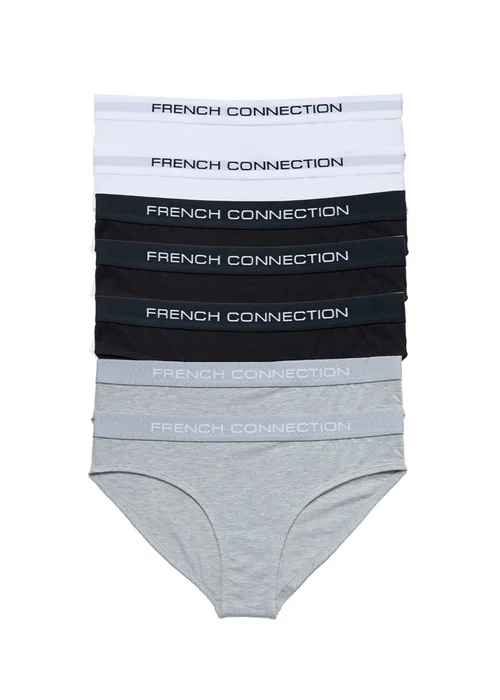 French Connection White Cotton Ladies Briefs 7 Pack - M Image 1