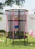 HOMCOM Pink 5.4FT Kids Trampoline With Enclosure Indoor Outdoor - One Size Image 1