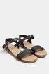 Yours Black Faux Leather Woven Sandals In Extra Wide EEE Fit - 7 Extra Wide Image 2