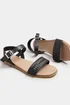 Yours Black Faux Leather Woven Sandals In Extra Wide EEE Fit - 7 Extra Wide Image 5