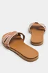 Yours Brown Faux Leather Stitched Mule Sandals In Extra Wide EEE Fit - 6 Extra Wide Image 5