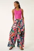 Roman Pink Abstract Print Pocket Palazzo Trouser - 14 Image 2