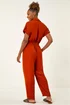 Roman Rust Utility Buttoned Jumpsuit - Size 12 Image 3