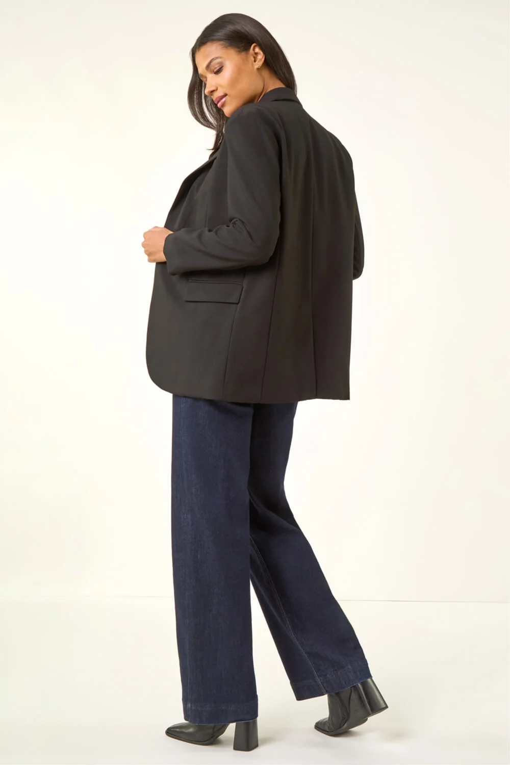 Roman Black Single Breasted Smart Blazer - 16 Image 3