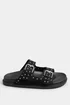 Yours Black Studded Buckle Strap Sandals In Extra Wide EEE Fit - 8 Extra Wide Image 3