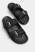 Yours Black Studded Buckle Strap Sandals In Extra Wide EEE Fit - 8 Extra Wide Image 5