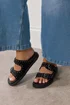 Yours Black Studded Buckle Strap Sandals In Extra Wide EEE Fit - 8 Extra Wide Image 1