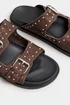 Yours Brown Studded Buckle Strap Sandals In Extra Wide EEE Fit - 8 Extra Wide Image 5