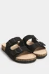 Yours Black Faux Suede Buckle Strap Sandals In Extra Wide EEE Fit - 8 Extra Wide Image 2