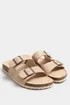 Yours Natural Brown Faux Suede Buckle Strap Sandals In Extra Wide EEE Fit - 5 Extra Wide Image 2