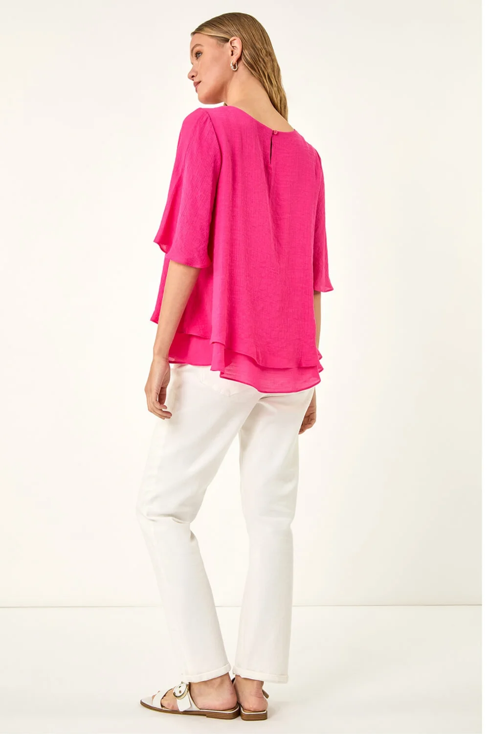 Roman Cerise Double Layered Tunic Top - Size 14 Image 4