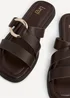Linzi Cassandra Brown Faux Leather Double Strap Sandal - Size 5 Image 4