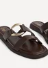 Linzi Cassandra Brown Faux Leather Double Strap Sandal - Size 5 Image 5