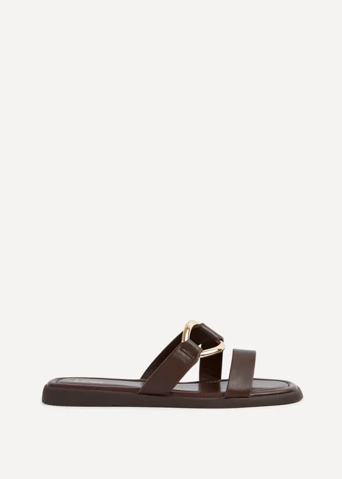 Linzi Cassandra Brown Faux Leather Double Strap Sandal - Size 5 Image 2