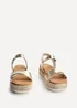 Linzi Sarelli Wide Fit Gold Faux Leather Cork Flatform - Size 5 Image 3