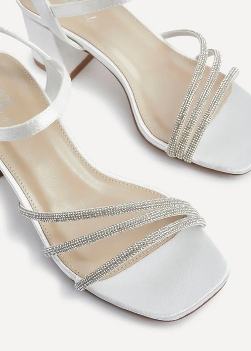 Linzi Mariah Wide Fit Ivory Satin Open Back Heel - Size 5 Image 4