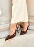 Linzi Rhea Brown Scuba Sling Back Court Heels - Size 6 Image 6