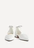 Linzi Everlasting Wide Fit Ivory Satin Low Block Court Heel - Size 6 Image 3