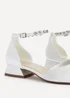 Linzi Everlasting Wide Fit Ivory Satin Low Block Court Heel - Size 6 Image 4