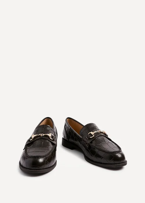 Linzi Maison Brown Faux Croc Patent Leather Loafer - Size 8 Image 3